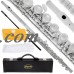 Lazarro 120-NK Professional Silver Nickel Closed Hole C Flute with Case, Care Kit-Great for Band, Orchestra,Schools   